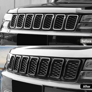Front Grill Rings Cover Trim Kit  for 2017-2020 Jeep Grand Cherokee,